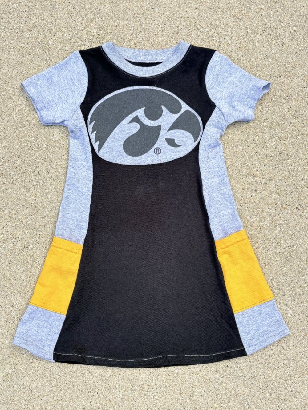 University of Iowa Hawkeyes Handmade reworked toddler 3t tunic t shirt dress
